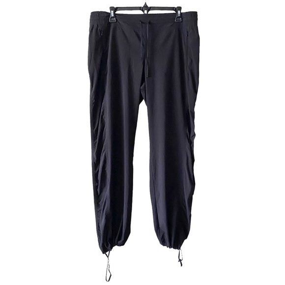 Athleta Pants - Athleta Black Ruched Drawstring Jogger Athletic Pants Size 14